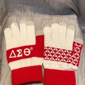 Red and White Women’s Gloves